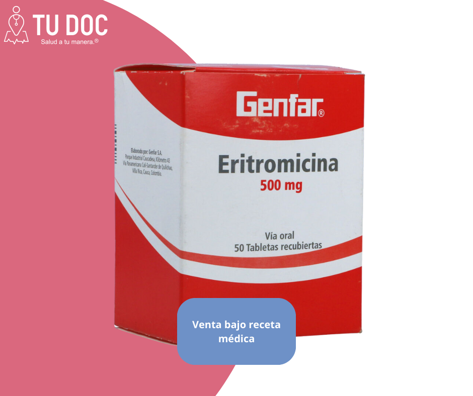 Eritromicina 500mg tabletas recubiertas