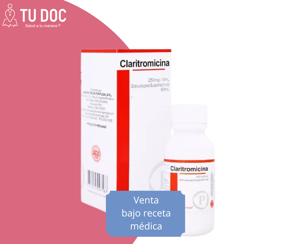 Claritromicina Polvo Susp. 250 Mg/5 Ml F/50Ml