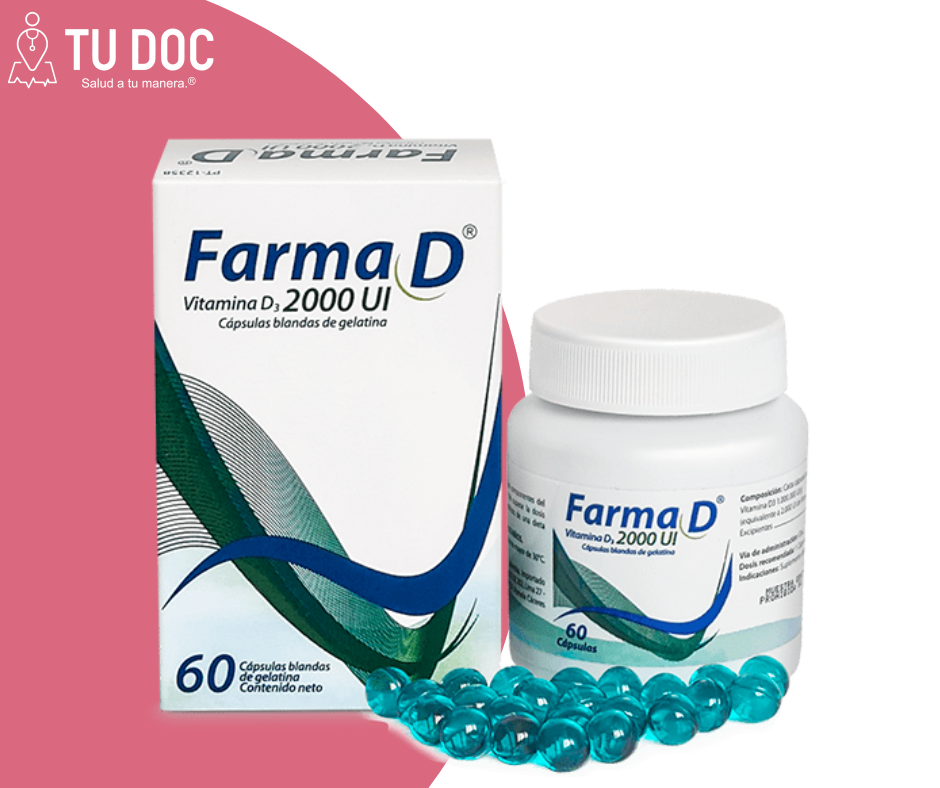 Farma D Mag 2000 Ui capulas blandas frasco x 60