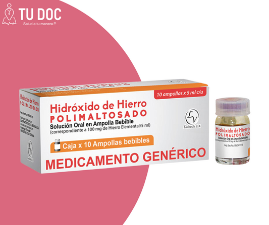 HIDROXIDO HIERRO 100 mg x 10 Ampolla Bebible