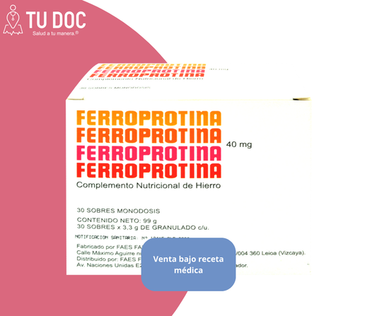 Ferroprotina Sobres 40Mg