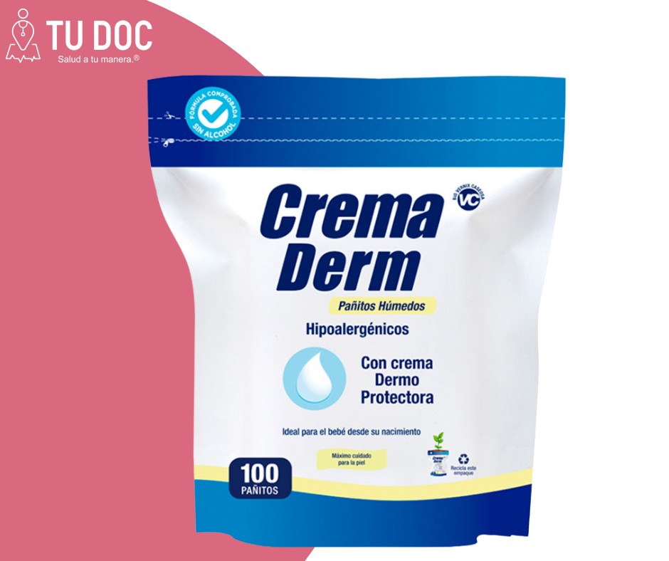 Pañitos Húmedos CREMA DERM 100 unidades