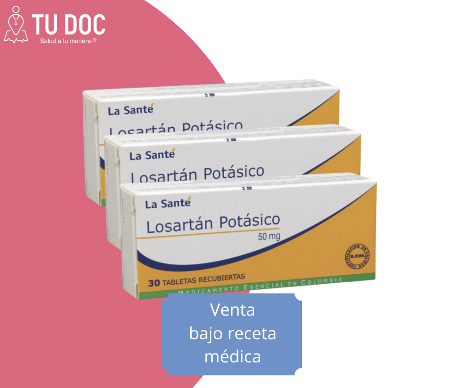 Losartán tabletas 50mg Pack paga 2 lleva 3 caja x 30