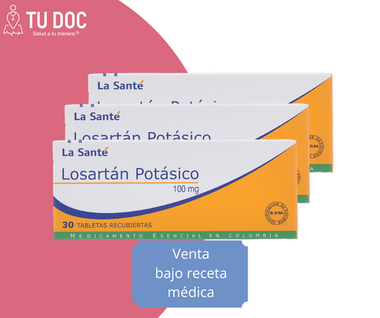 Losartán tabletas 100mg Pack paga 2 lleva 3 caja x 30