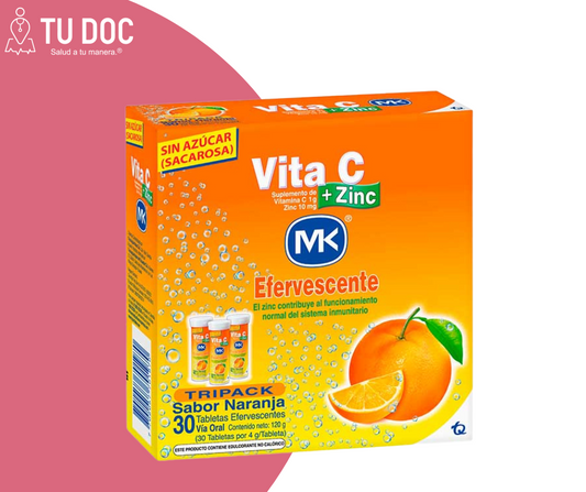 Vitamina C VITA-C Tripack Mandarina 1 g x 10 mg Tableta Efervescente x 30